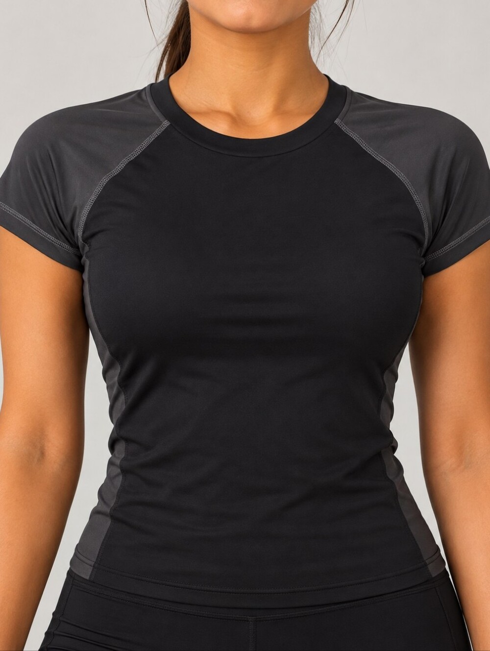 Skims NikeSKIMS MATTE SHINE MIX Cropped Shirt t-shirt Obsidian Igneous Small NWT